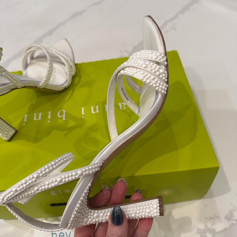 Gianni Bini Pearl White Strappy Heels - Picture 5 of 10